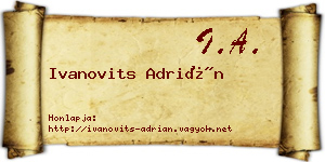 Ivanovits Adrián névjegykártya